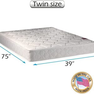 DS Solutions USA American Legacy Gentle Firm Innerspring Twin Size (39"x75"x8") Mattress Only - Sleepy System with Enhance Support Fully Assembled, Orthopedic, Good for Your Back, Longlasting