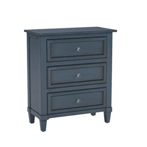 decor therapy beckett 3-drawer side table, 24x12x28, antique navy