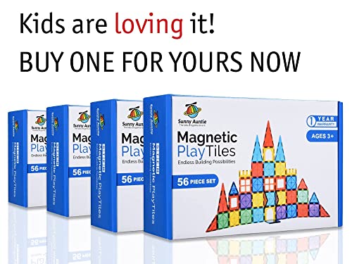 Magnetic Tiles, Toy for 3 4 5 6 Year Old Boys Girls Kids & Toddlers, Magnetic Blocks Building Set, Magnetic Tiles for Kids, STEM Educational Building Toy, Magnet Tiles Toy, Best Gift for 3-8 Year Olds