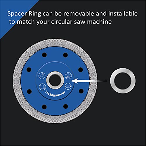 GoYonder Diamond Blade 7 inch Super Thin Diamond Saw Blade, Tile Blades 7" for Cutting Porcelain Tiles, Granite Marble Ceramics (7"-Blue)