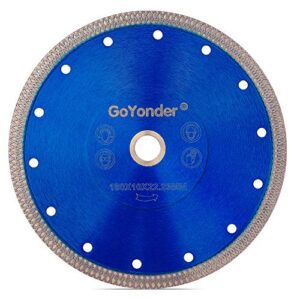 goyonder diamond blade 7 inch super thin diamond saw blade, tile blades 7″ for cutting porcelain tiles, granite marble ceramics (7″-blue)