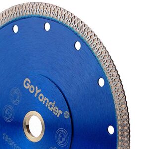 GoYonder Diamond Blade 7 inch Super Thin Diamond Saw Blade, Tile Blades 7" for Cutting Porcelain Tiles, Granite Marble Ceramics (7"-Blue)