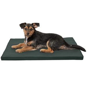 furhaven small dog bed water-resistant two-tone kennel & crate pad w/ removable washable cover – green/gray, small