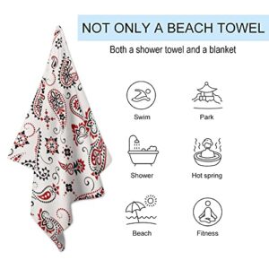 My Little Nest Bath Towels Soft Absorbent Bathroom Towel Ornament Paisley Quick Dry Bath Towel Large Shower Towels Lightweight Hand Towels 31" x 51"