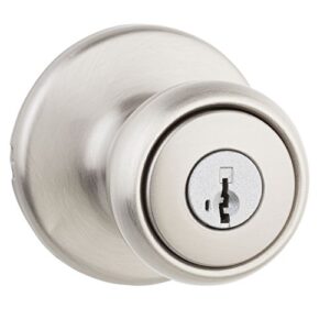 kwikset 94002-852 tylo keyed entry knob with smartkey security in satin nickel