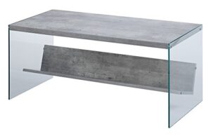 convenience concepts soho coffee table, faux birch / glass