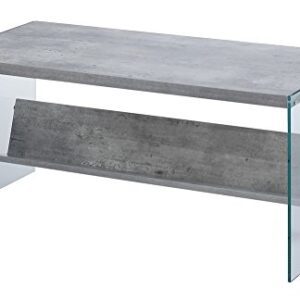 Convenience Concepts SoHo Coffee Table, Faux Birch / Glass