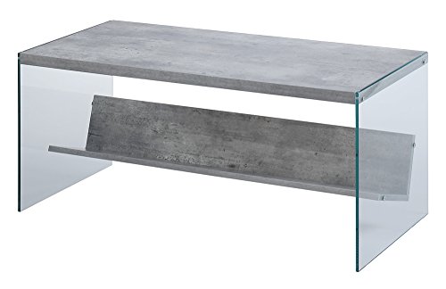 Convenience Concepts SoHo Coffee Table, Faux Birch / Glass