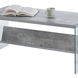 Convenience Concepts SoHo Coffee Table, Faux Birch / Glass