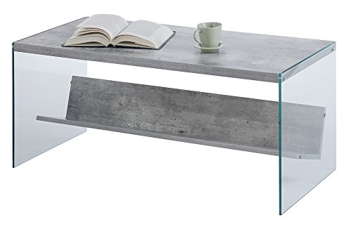 Convenience Concepts SoHo Coffee Table, Faux Birch / Glass