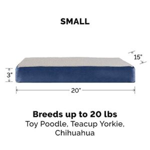 Furhaven Replacement Dog Bed Cover Sherpa & Suede Mattress, Machine Washable - Navy, Small
