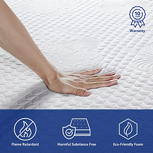 Olee Sleep 10 Inch Gel Infused Layer Top Memory Foam Mattress, Full, Blue