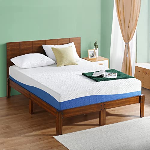 Olee Sleep 10 Inch Gel Infused Layer Top Memory Foam Mattress, Full, Blue