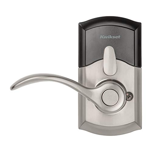 Kwikset SmartCode 955 Keypad Electronic Lever Door Lock Deadbolt Alternative with Pembroke Door Handle Lever Featuring SmartKey Security in Satin Nickel