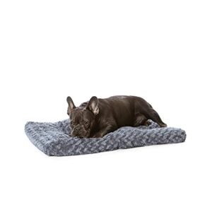 amazon basics plush pet bed and dog crate pad, small, 29 x 21 x 3 inches, gray swirl