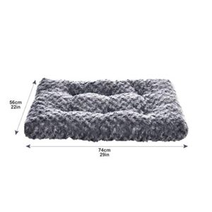 Amazon Basics Plush Pet Bed and Dog Crate Pad, Small, 29 x 21 x 3 Inches, Gray Swirl