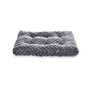 Amazon Basics Plush Pet Bed and Dog Crate Pad, Small, 29 x 21 x 3 Inches, Gray Swirl