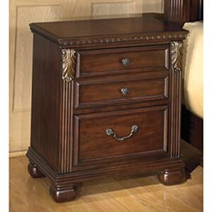 Signature Design by Ashley Leahlyn Traditional 2 Drawer Nightstand, Warm Brown