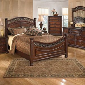 Signature Design by Ashley Leahlyn Traditional 2 Drawer Nightstand, Warm Brown