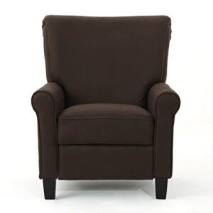 gdfstudio thelma traditional fabric recliner (coffee)