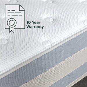 ZINUS 12 Inch Green Tea Cooling Gel Memory Foam Hybrid Mattress / Pocket Innersprings for Motion Isolation / Edge Support, Full White