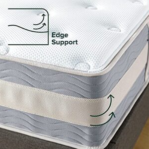 ZINUS 12 Inch Green Tea Cooling Gel Memory Foam Hybrid Mattress / Pocket Innersprings for Motion Isolation / Edge Support, Full White