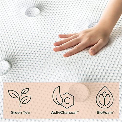 ZINUS 12 Inch Green Tea Cooling Gel Memory Foam Hybrid Mattress / Pocket Innersprings for Motion Isolation / Edge Support, Full White