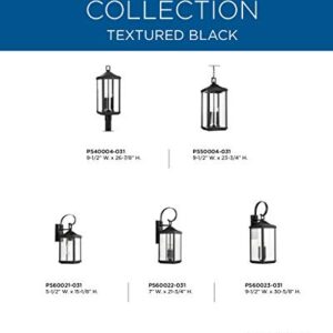 Progress Lighting Gibbes Street Collection 3-Light Clear Beveled Glass New Traditional Outdoor Post Lantern Light Textured Black,26.88x9.50x9.50