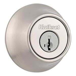 kwikset 660 single cylinder deadbolt with smartkey security, satin nickel finish