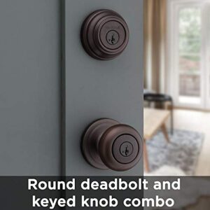 Kwikset 99910-035 Juno Entry Door Knob and Single Cylinder Deadbolt Combo Pack, Venetian Bronze