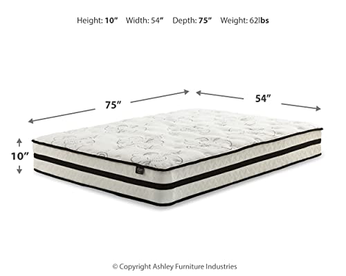 Signature Design by Ashley Chime 10 Inch Medium Firm Hybrid Mattress, CertiPUR-US Certified Foam, Full
