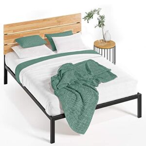 zinus paul metal platform bed frame / wood slat support / no box spring needed / easy assembly, full