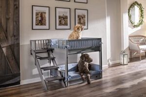 ecoflex® dog bunk bed with removable cushions in grey