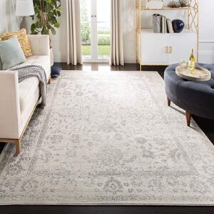 SAFAVIEH Adirondack Collection 10' x 14' Ivory / Silver ADR109C Oriental Distressed Non-Shedding Living Room Bedroom Dining Home Office Area Rug