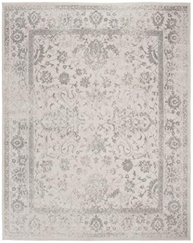 SAFAVIEH Adirondack Collection 10' x 14' Ivory / Silver ADR109C Oriental Distressed Non-Shedding Living Room Bedroom Dining Home Office Area Rug