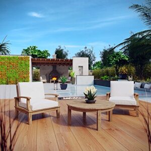 modway eei-1475-nat-whi-set marina premium grade a teak wood outdoor patio furniture set, 3 piece, natural white