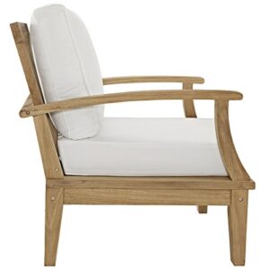 Modway EEI-1475-NAT-WHI-SET Marina Premium Grade A Teak Wood Outdoor Patio Furniture Set, 3 Piece, Natural White