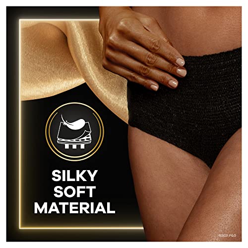 Always Zzzs Overnight Disposable Period Underwear For Women, Size Small/Medium, Black Period Panties, Leakproof, 7 Count x 2 Packs (14 Count total)