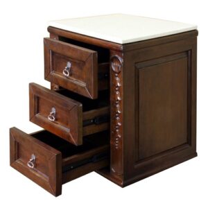 Bellaterra Home White Marble Bridge Unit, Walnut