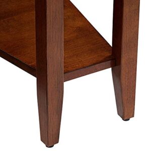Elm Lane Bentley-II Farmhouse Rustic Cherry Wood Accent Table 16" x 24" with Slide-Out Tray and Shelf Brown for Space Living Room Bedroom Bedside Entryway Home House Balcony Office