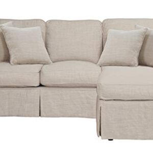 Sunset Trading Horizon Slipcover and Sleeper Sofa, 36” H x 65” D x 85” W, Linen