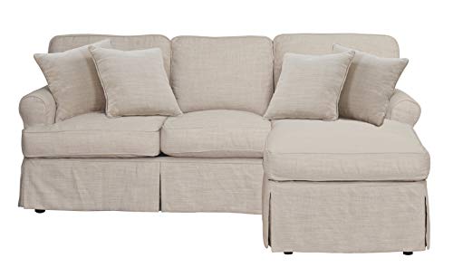 Sunset Trading Horizon Slipcover and Sleeper Sofa, 36” H x 65” D x 85” W, Linen