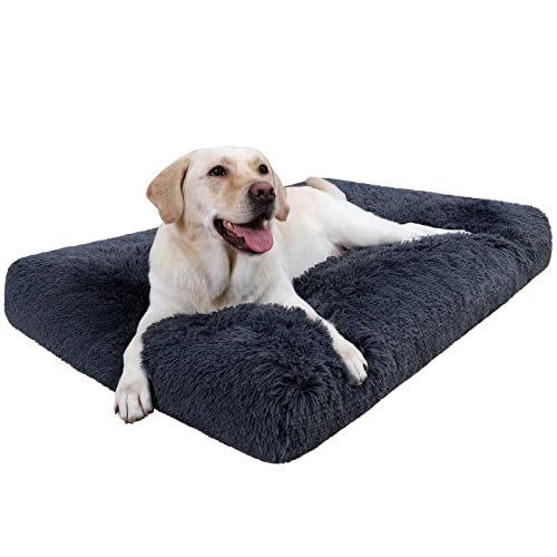 CHAMPETS Washable Dog Bed for Crate 35"X23",Large Dog Bed Washable for Small,Medium,Large,Extra Large Dogs Cats Pet,Waterproof Dog Beds for Large Dogs with Washable Cover,Crate Pet Bed for Large Dogs