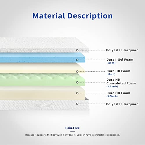 Olee Sleep 8 Inch Ventilated Convolution Memory Foam Mattress Full,Plush