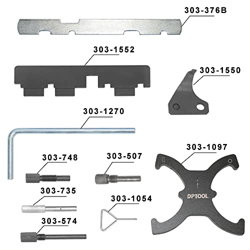 Camshaft Timing Locking Tool Kit Compatible with Ford fusion Escape Focus Fiesta Mazada 1.25 1.4 1.6 1.7 1.8 2.0 2.3L 2.5L Ecoboost 1.5L 1.6L, 2.0 TDCi 303-1097 303-748 303-1550 303-1552 303-376