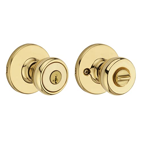 Kwikset 94002-943 Tylo Entry Knob Featuring Smartkey Re-Key Security, Polished Brass