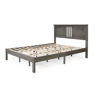 christopher knight home valentina acacia wood queen bed platform, gray