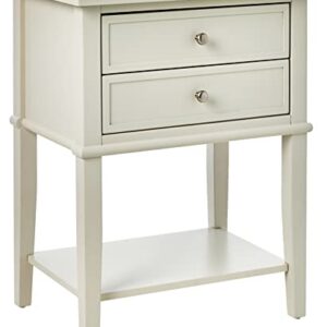 Ameriwood Home Franklin 2 Drawers, Soft White Accent Table