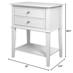 Ameriwood Home Franklin 2 Drawers, Soft White Accent Table