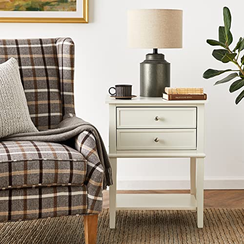 Ameriwood Home Franklin 2 Drawers, Soft White Accent Table